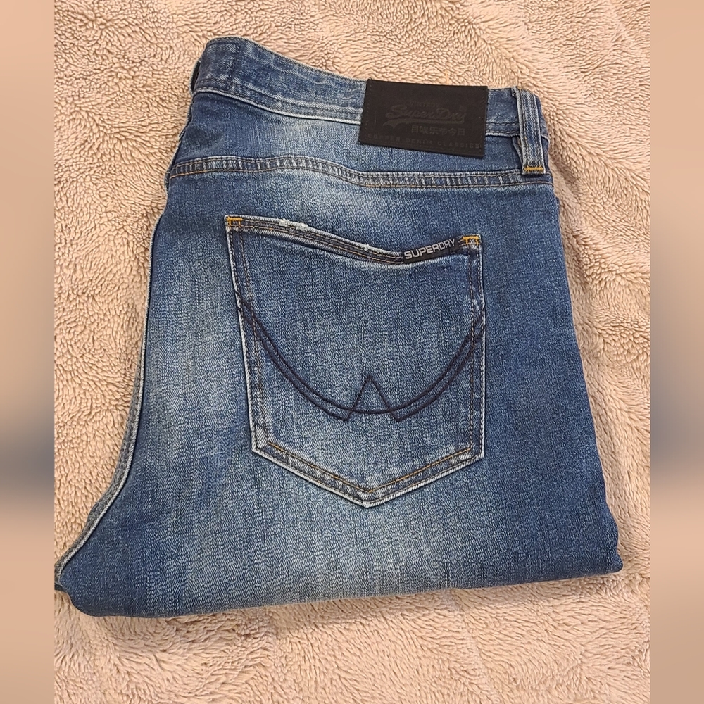 Superdry Copper Black Denim Skinny Size 36W 32L